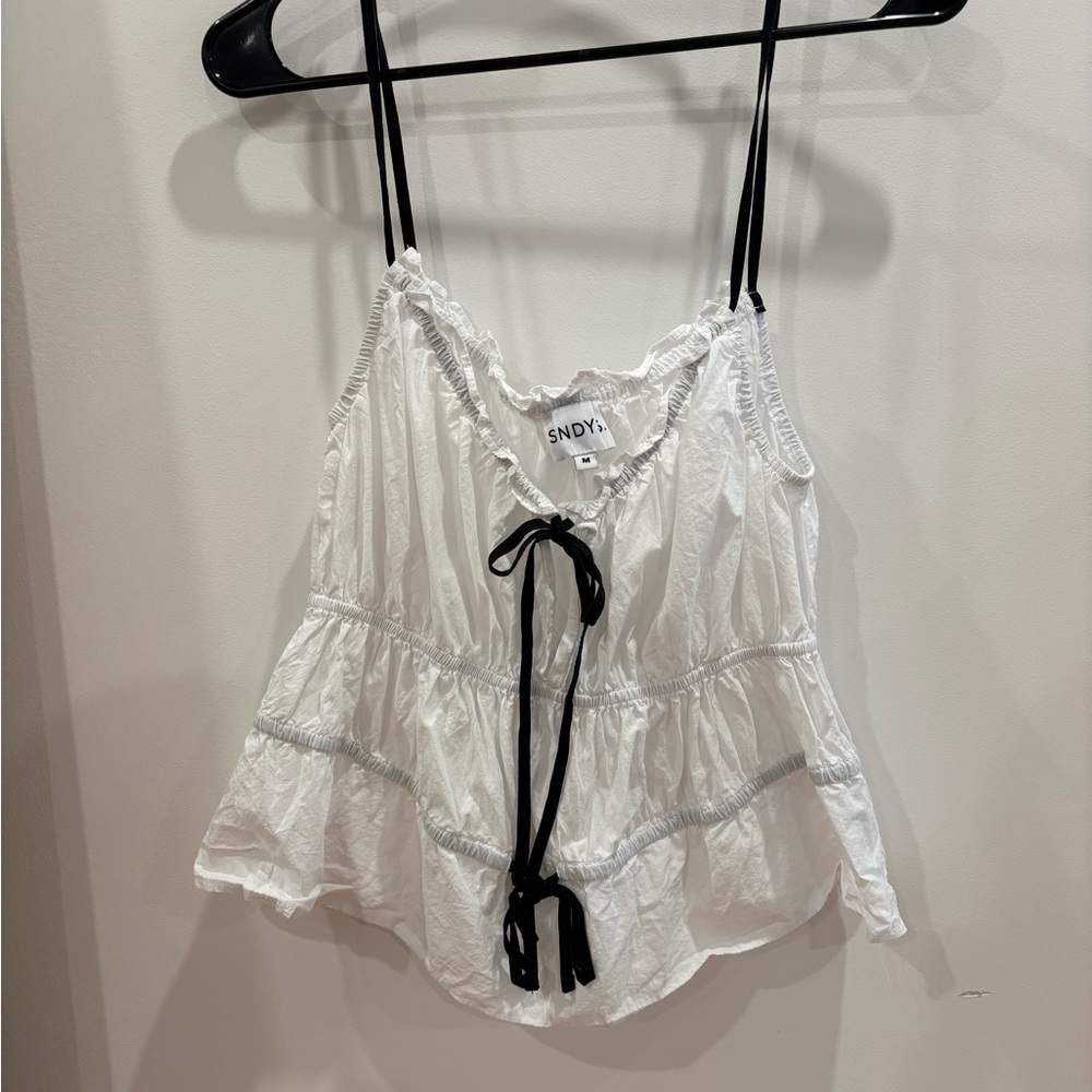 White Ruffle Top